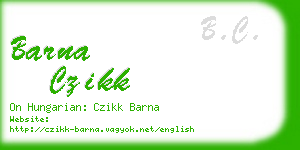 barna czikk business card